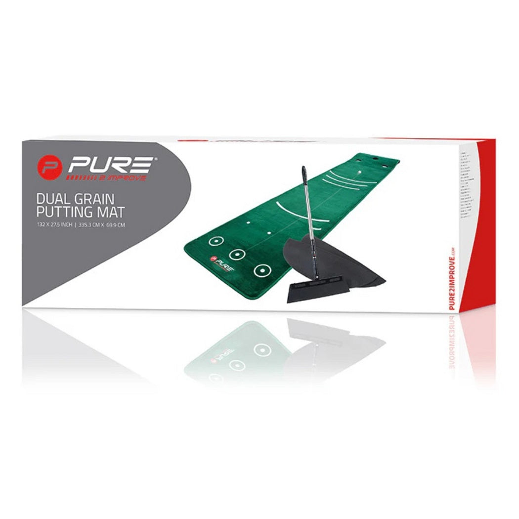 Pure2Improve Dual Grain Putting Mat (335x70cm) With Broom and Contour Pads - packaging