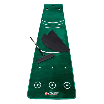 Pure2Improve Dual Grain Putting Mat (335x70cm) With Broom and Contour Pads - rolled out