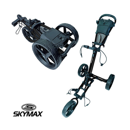 Skymax PACE 1 Golf Trolley – 3-Wheel Push Cart - Black