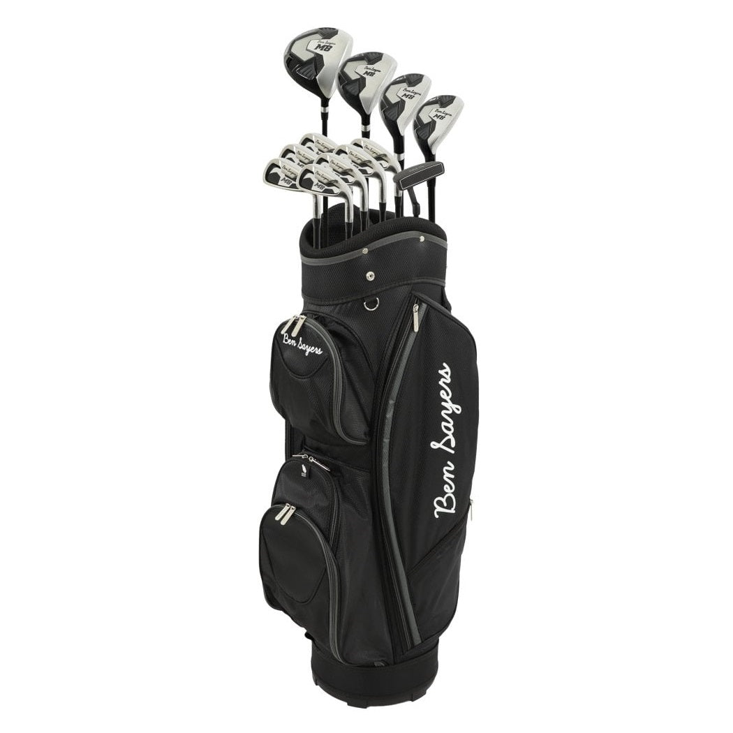 Ben Sayers M8 Men`s Golf Club Package Set with Cart Bag – Steel or Graphite Shafts