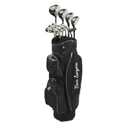 Ben Sayers M8 Men`s Golf Club Package Set with Cart Bag – Steel or Graphite Shafts