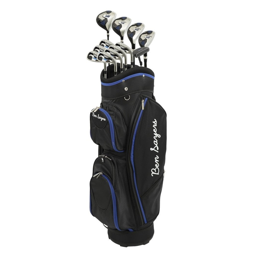 Ben Sayers M8 Men`s Golf Club Package Set with Cart Bag – Steel or Graphite Shafts