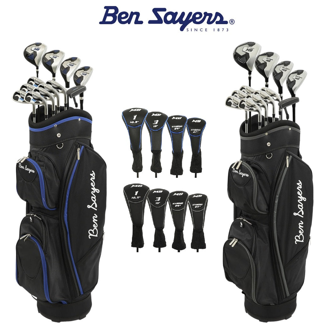 Ben Sayers M8 Men`s Golf Club Package Set with Cart Bag – Steel or Graphite Shafts