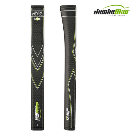 JumboMax Pistol Mid Putter Grip - Black/White/Green - front and side views