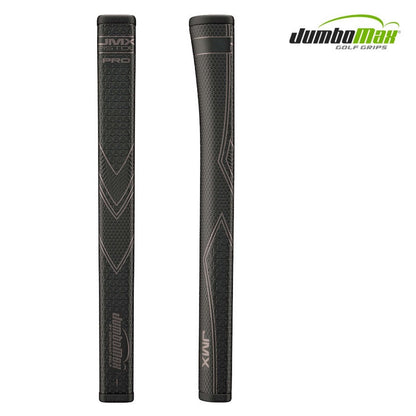 JumboMax Pistol Pro Putter Grip - Black/Black - front and side views