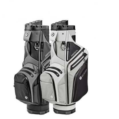 Motocaddy Protekta 14-Way Waterproof Golf Cart Bag in Charcoal/Black and White/Grey