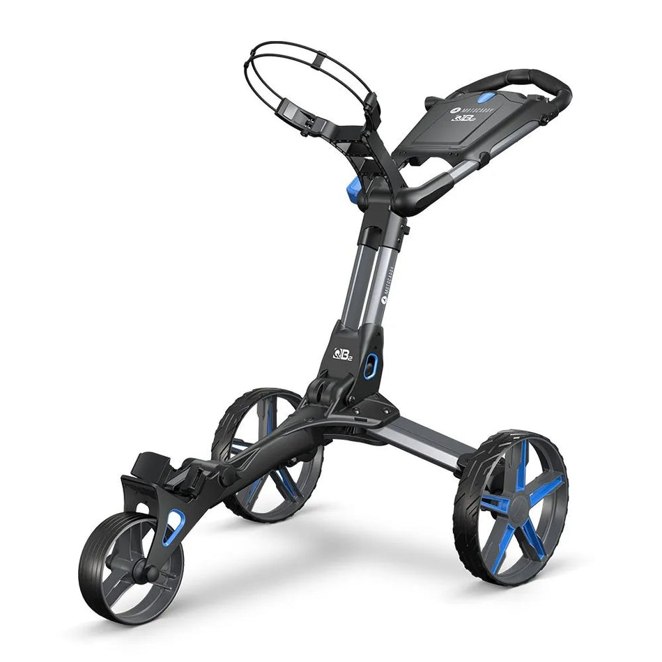 2025 Motocaddy QB2 Trolley - Compact Push Golf Cart - Blue -front view