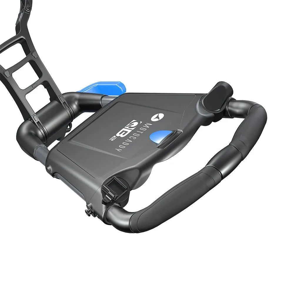 2025 Motocaddy QB2 Trolley - Compact Push Golf Cart - Blue - handle