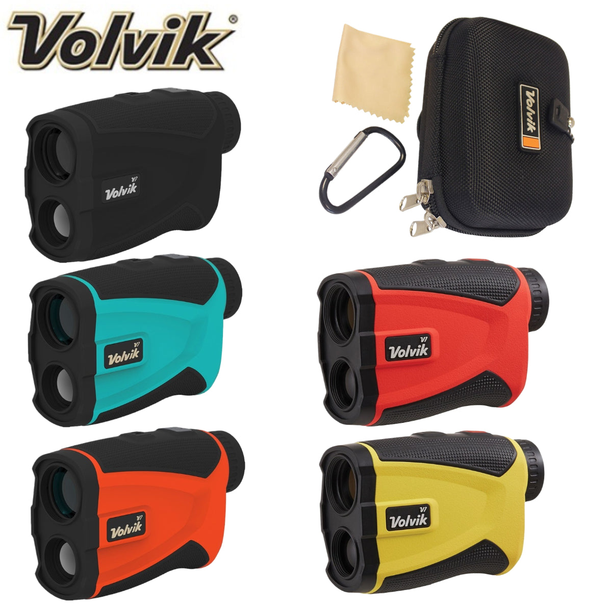 Volvik V1 Pro Golf Laser Rangefinder - Includes Case - showing the available colours