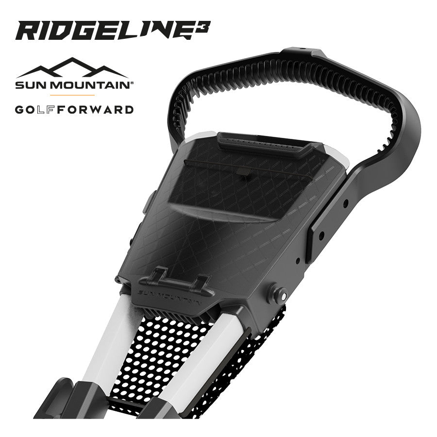 Sun Mountain Ridgeline 3 golf push trolley in White push handle
