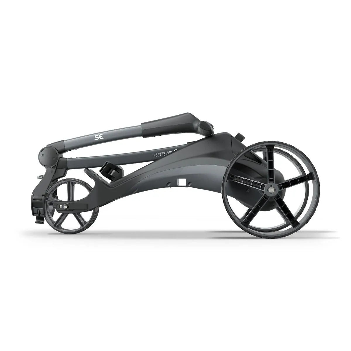 Motocaddy SE Electric Golf Trolley 2026 Graphite side view folded
