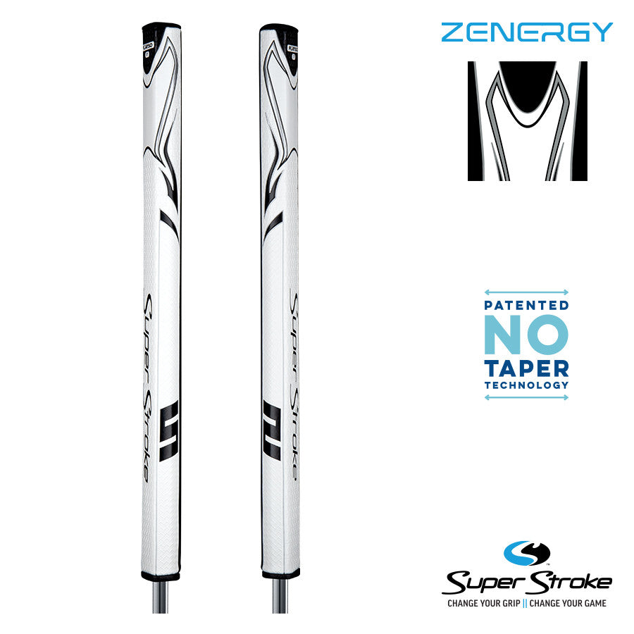 SuperStroke Golf Zenergy Putter Grip - Flatso - 17Inch White/Black