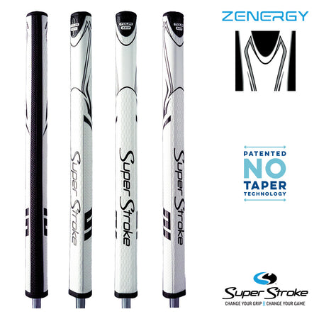 SuperStroke Golf Zenergy Putter Grip - Tour 3.0 - 17Inch White/Black