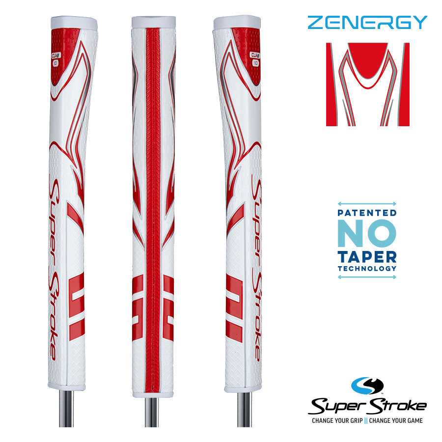 SuperStroke Golf Zenergy Putter Grip - Claw 1.0 White/Red