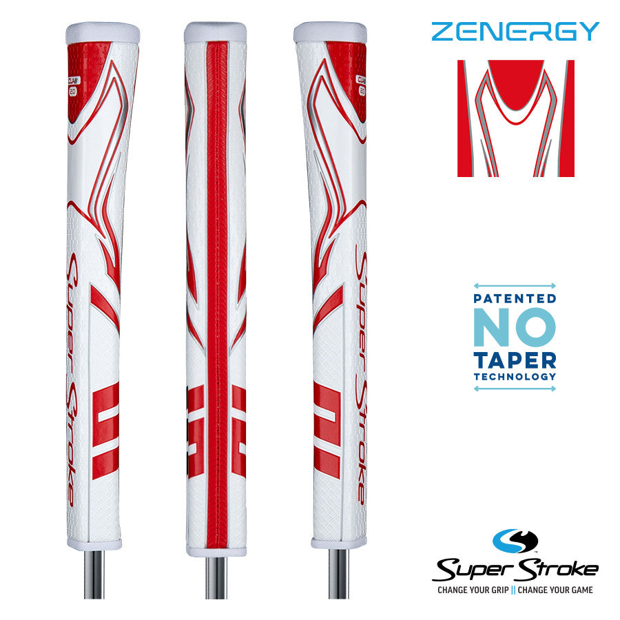 SuperStroke Golf Zenergy Putter Grip - Claw 2.0 White/Red