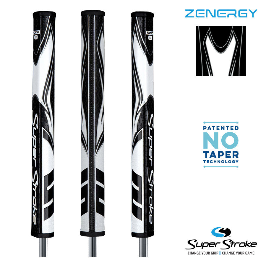 SuperStroke Golf Zenergy Putter Grip - Flatso 1.0 Black/White