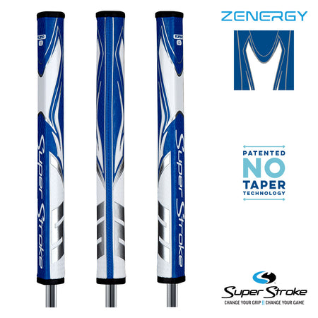 SuperStroke Golf Zenergy Putter Grip - Flatso 1.0 Blue/White