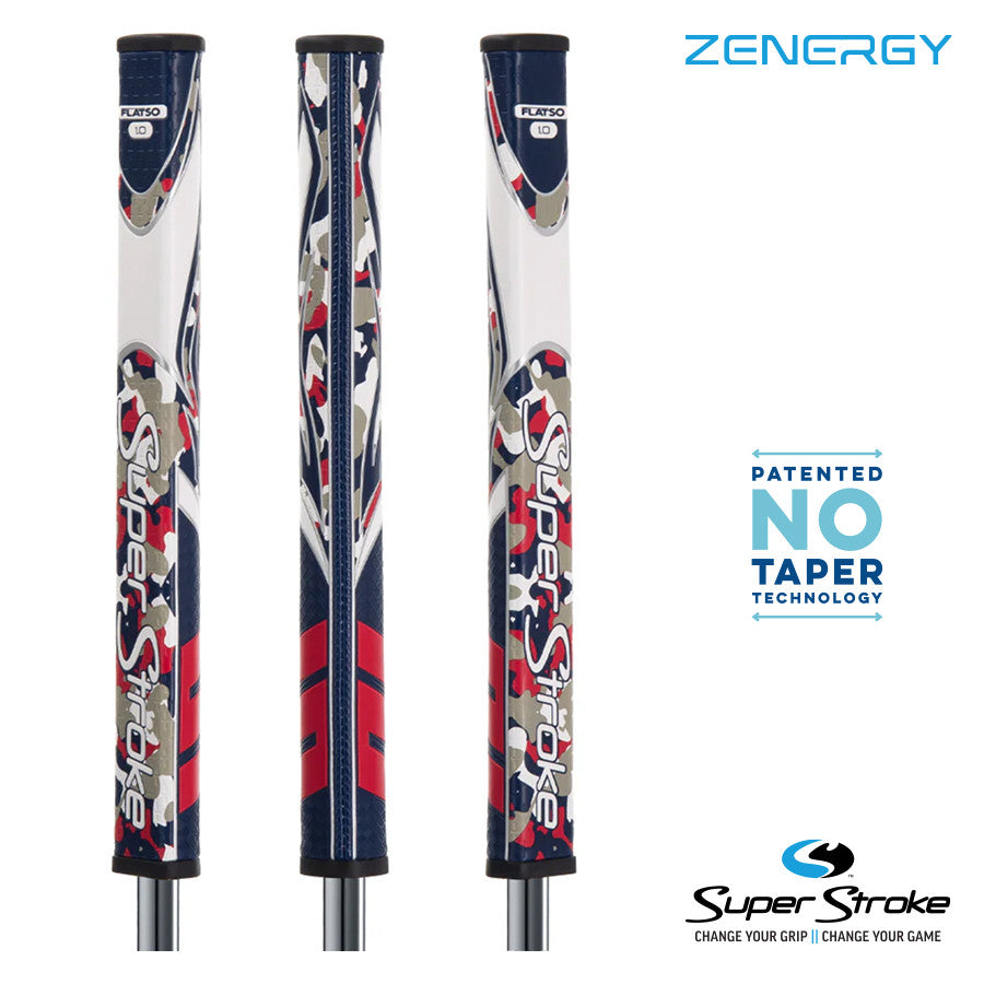 SuperStroke Golf Zenergy Putter Grip - Flatso 1.0 Red/White/Blue Camo