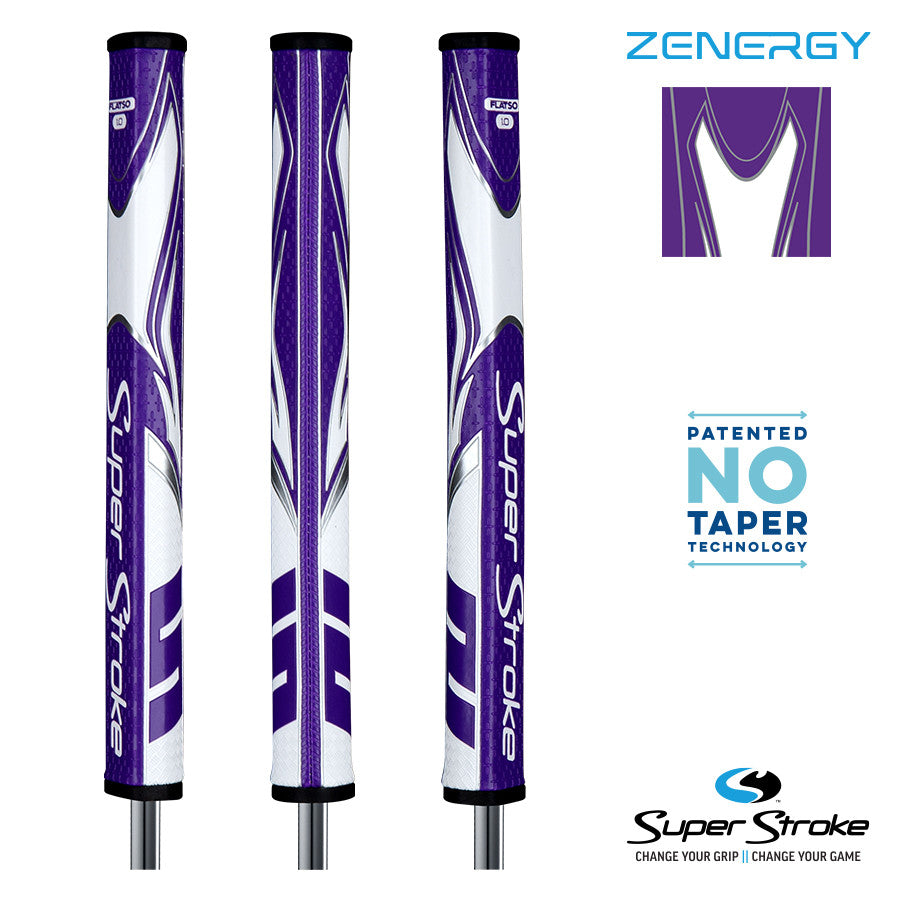 SuperStroke Golf Zenergy Putter Grip - Flatso 1.0 Purple/White