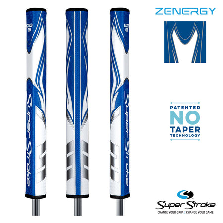 SuperStroke Golf Zenergy Putter Grip - Flatso 2.0 Blue/White