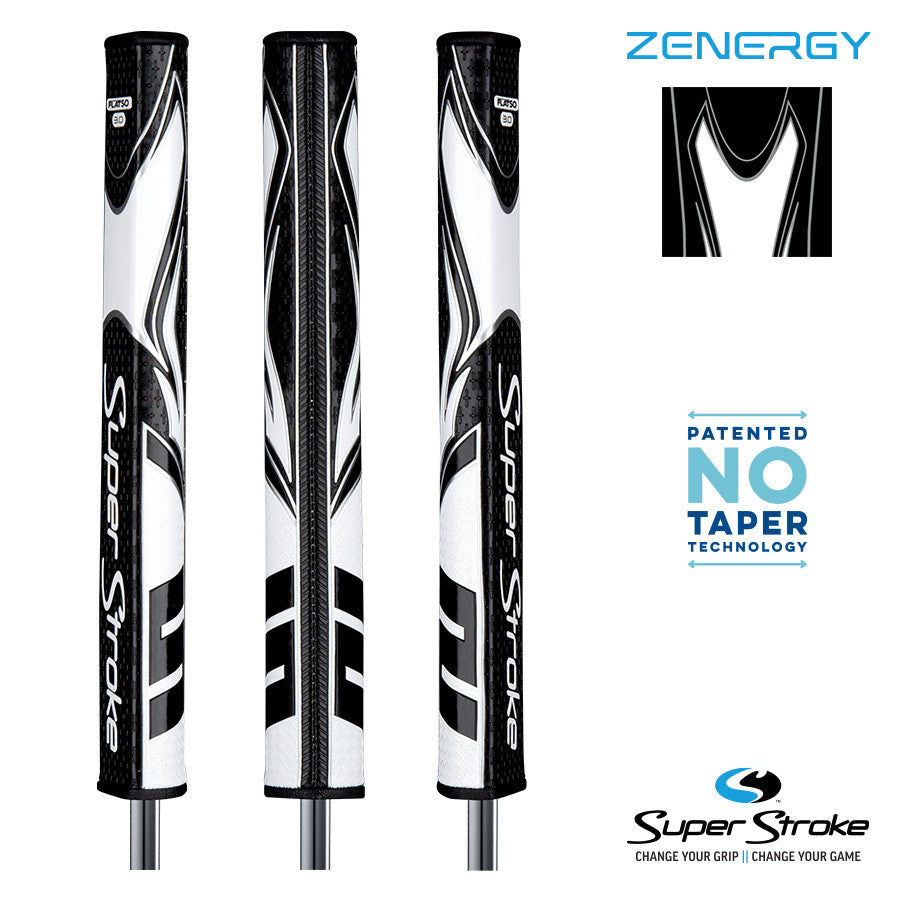 SuperStroke Golf Zenergy Putter Grip - Flatso 3.0 Black/White