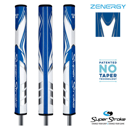 SuperStroke Golf Zenergy Putter Grip - Flatso 3.0 Blue/White