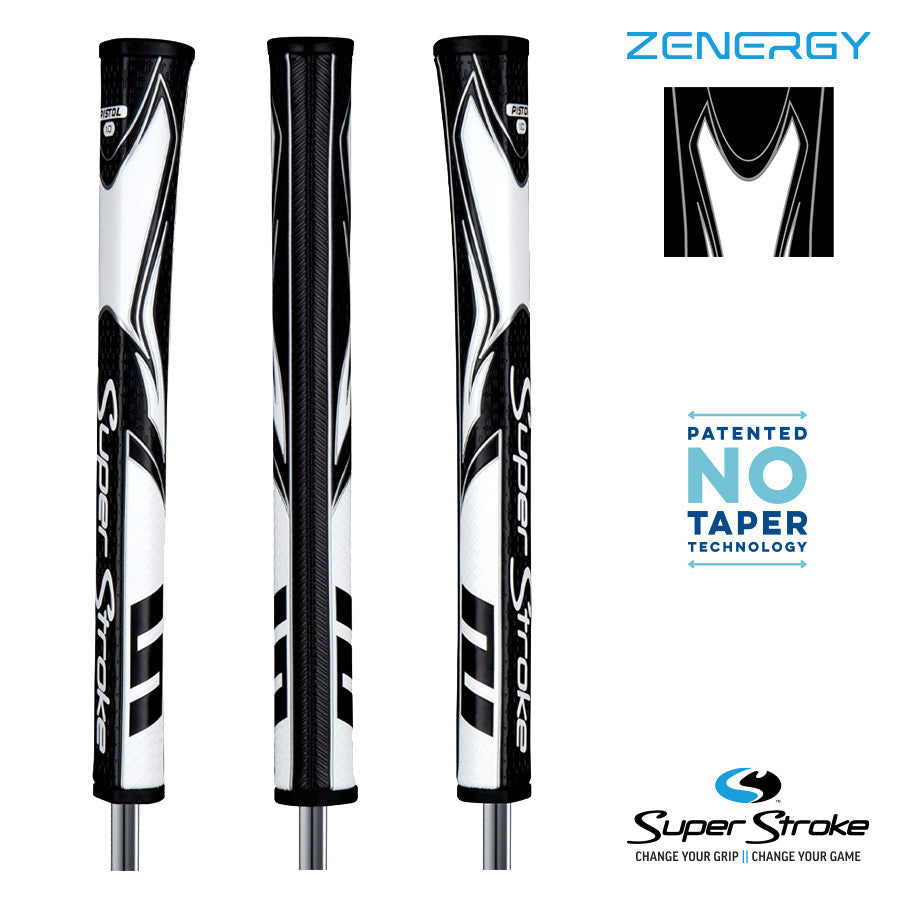 SuperStroke Golf Zenergy Putter Grip - Pistol 1.0 Black/White