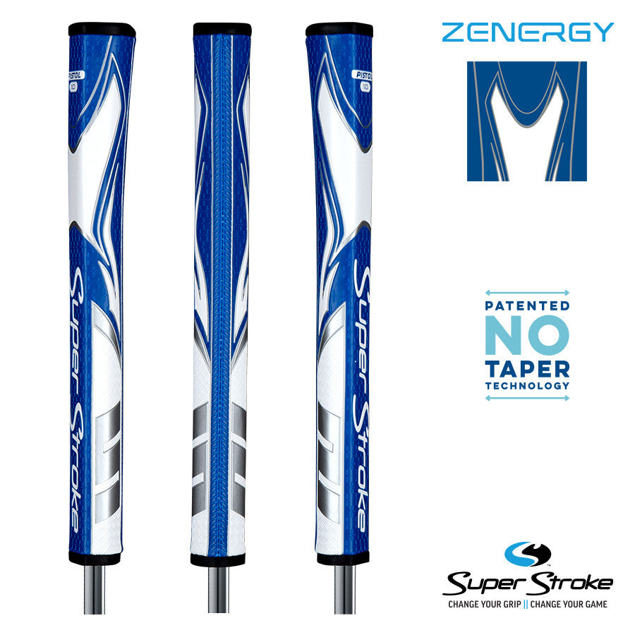 SuperStroke Golf Zenergy Putter Grip - Pistol 1.0 Blue/White