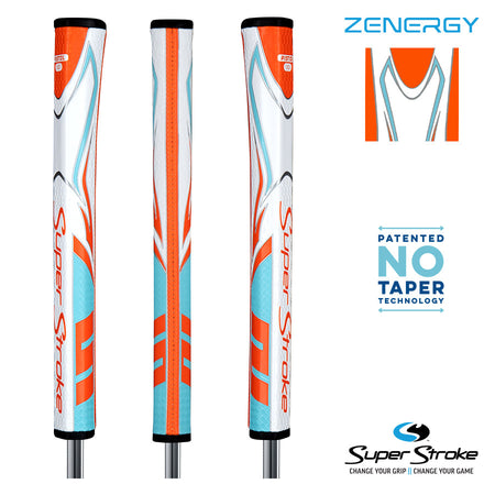 SuperStroke Golf Zenergy Putter Grip - Pistol 1.0 Orange/Blue/White