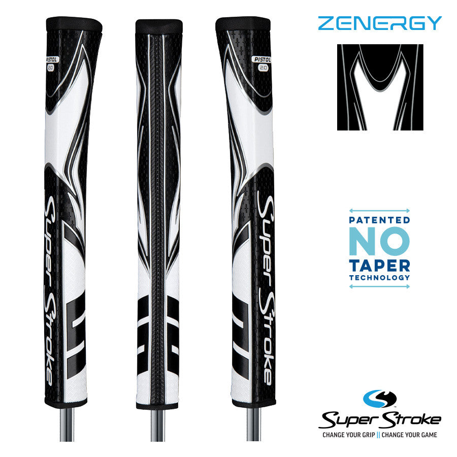 SuperStroke Golf Zenergy Putter Grip - Pistol 2.0 Black/White