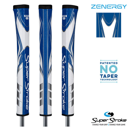 SuperStroke Golf Zenergy Putter Grip - Pistol 2.0 Blue/White