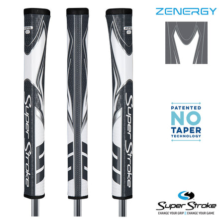 SuperStroke Golf Zenergy Putter Grip - Pistol 2.0 Grey/White