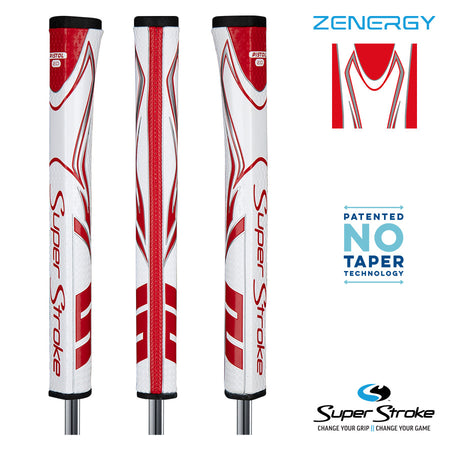 SuperStroke Golf Zenergy Putter Grip - Pistol 2.0 White/Red