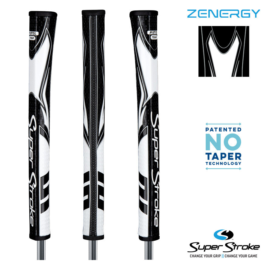 SuperStroke Golf Zenergy Putter Grip - Pistol Tour Black/White