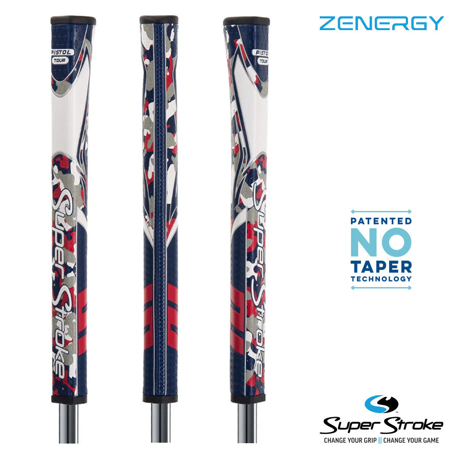 SuperStroke Golf Zenergy Putter Grip - Pistol Tour Red/White/Blue Camo