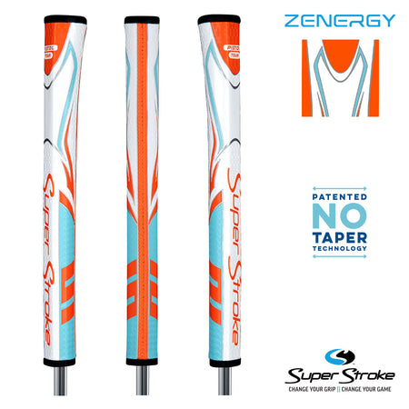 SuperStroke Golf Zenergy Putter Grip - Pistol Tour Orange/Blue/White