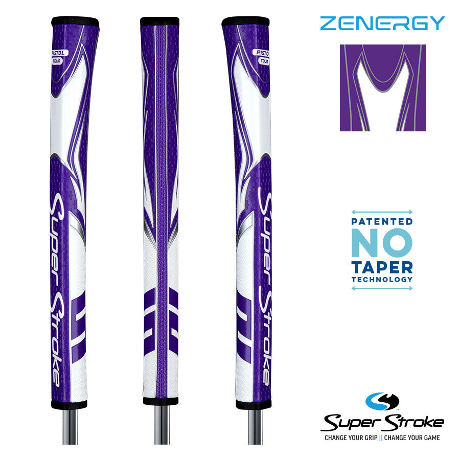 SuperStroke Golf Zenergy Putter Grip - Pistol Tour Purple/White