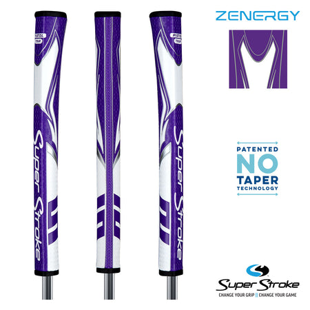 SuperStroke Golf Zenergy Putter Grip - Pistol Tour Purple/White