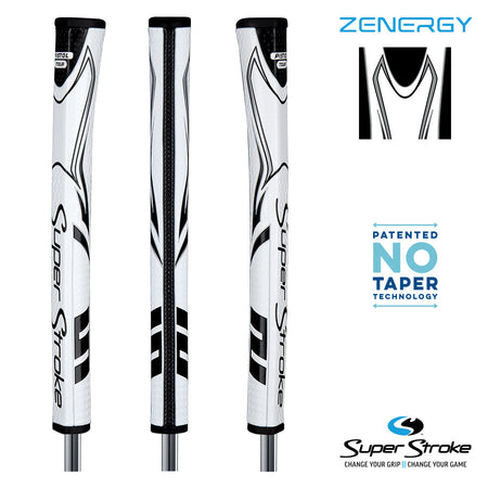 SuperStroke Golf Zenergy Putter Grip - Pistol Tour White/Black
