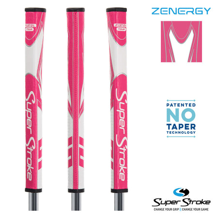 SuperStroke Golf Zenergy Putter Grip - Pistol Tour White/Pink