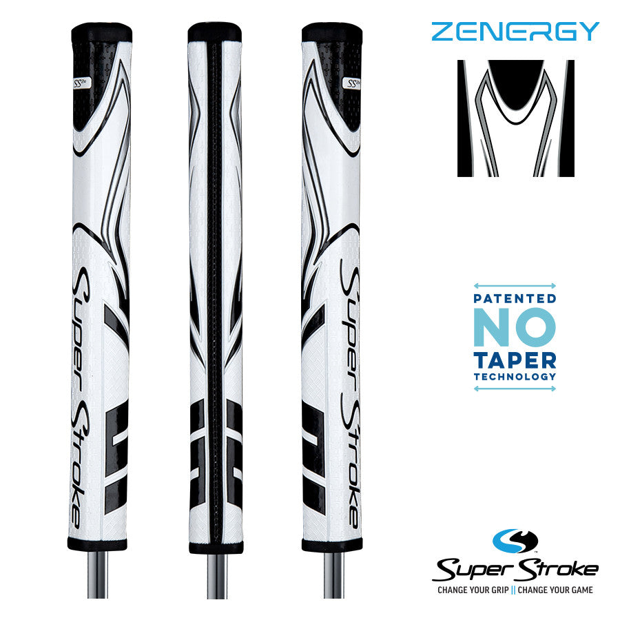 SuperStroke Golf Zenergy Putter Grip - SS2R Square White/Black