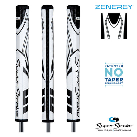 SuperStroke Golf Zenergy Putter Grip - SS2R Square White/Black