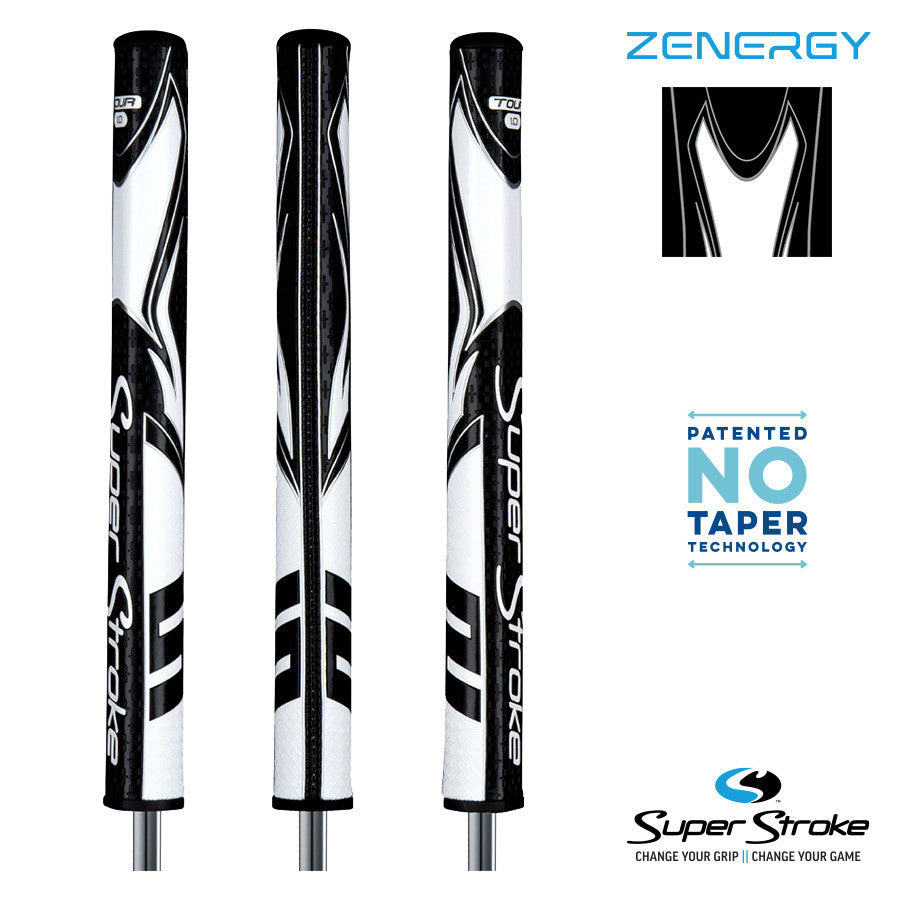 SuperStroke Golf Zenergy Putter Grip - Tour 1.0 Black/White