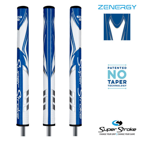 SuperStroke Golf Zenergy Putter Grip - Tour 1.0 Blue/White
