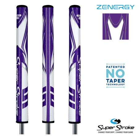 SuperStroke Golf Zenergy Putter Grip - Tour 1.0 Purple/White