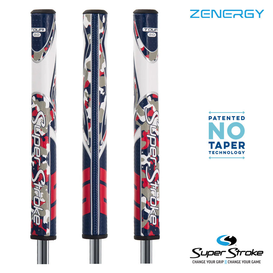 SuperStroke Golf Zenergy Putter Grip - Tour 2.0 Red/White/Blue Camo