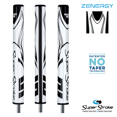 SuperStroke Golf Zenergy Putter Grip - Tour 2.0 White/Black