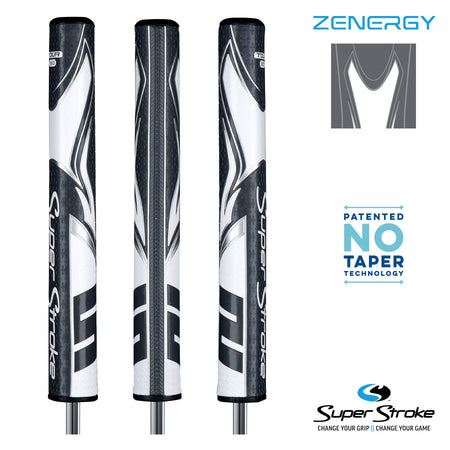 SuperStroke Golf Zenergy Putter Grip - Tour 3.0 Grey/White