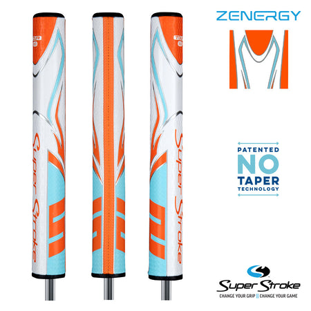 SuperStroke Golf Zenergy Putter Grip - Tour 3.0 Orange/Blue/White