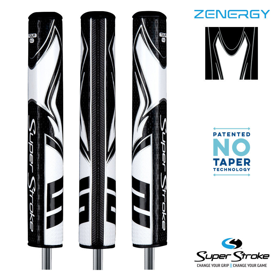 SuperStroke Golf Zenergy Putter Grip - Tour 5.0 Black/White